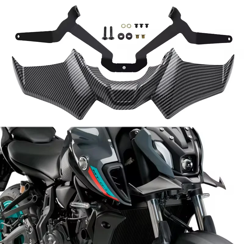 Moto Sport Downforce Nudo Spoiler Anteriori Aerodinamico Ala Deflettore Per YAMAHA MT07 MT-07 SP MT 07 2021 2022 2023