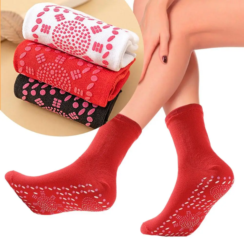 Winter Self Heating Socks, Warm Feet Socks, Tomaline Health Socks, Cold Resistant Mid Length Socks, Thickened Sole Massage Socks