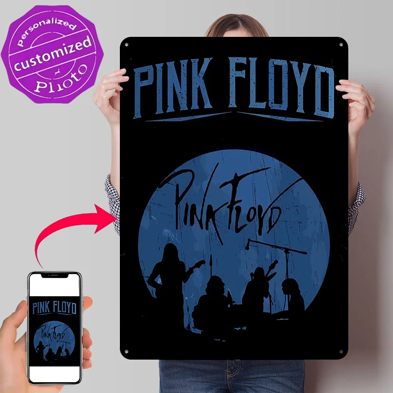 Pink Floyd Band Silhouette Concert Metal Poster Perfect Gift for Fans Lovers Personalized Wall Art Metal Sign for Wand Deko Tin