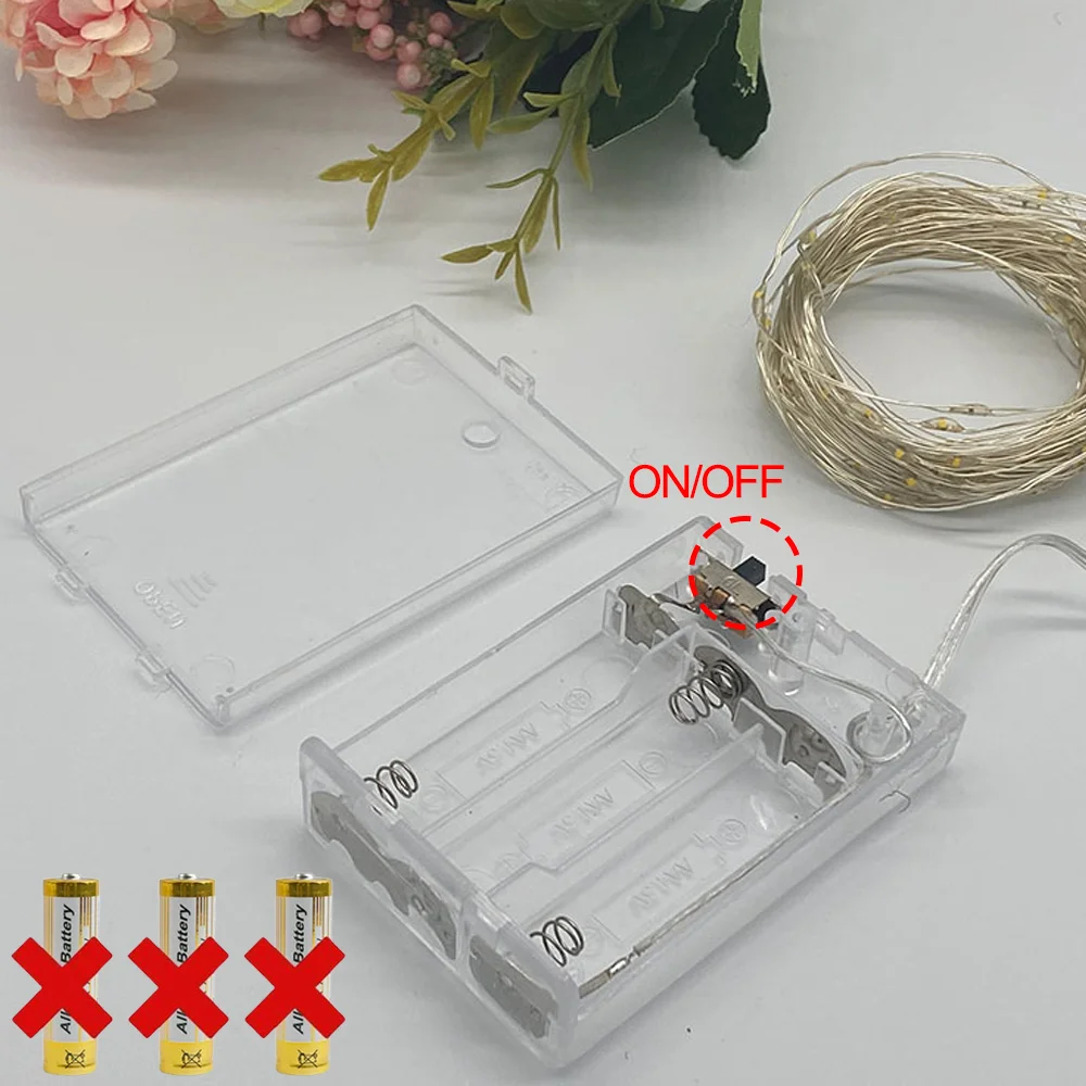 3AA Led 구리선 요정 조명 방수 스트링 라이트 DIY 가랜드 조명 파티 크리스마스 웨딩 장식 램프