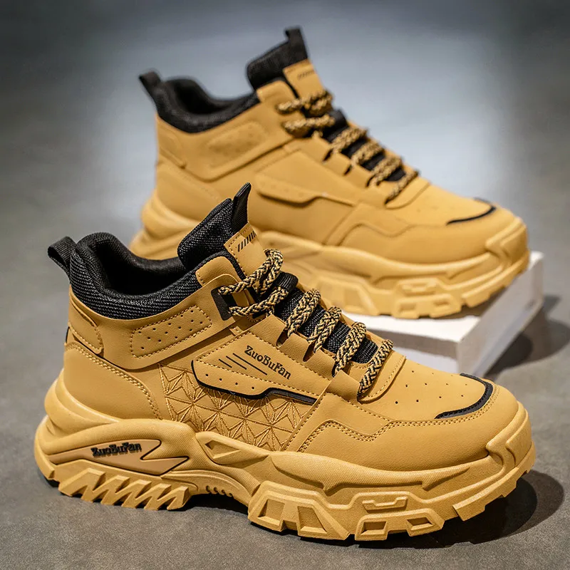 

High-Top Men's Shoes Spring Trend Versatile Casual Workwear Shoes for Teens And Young Adults Running Sports Thick Bottom Heig...