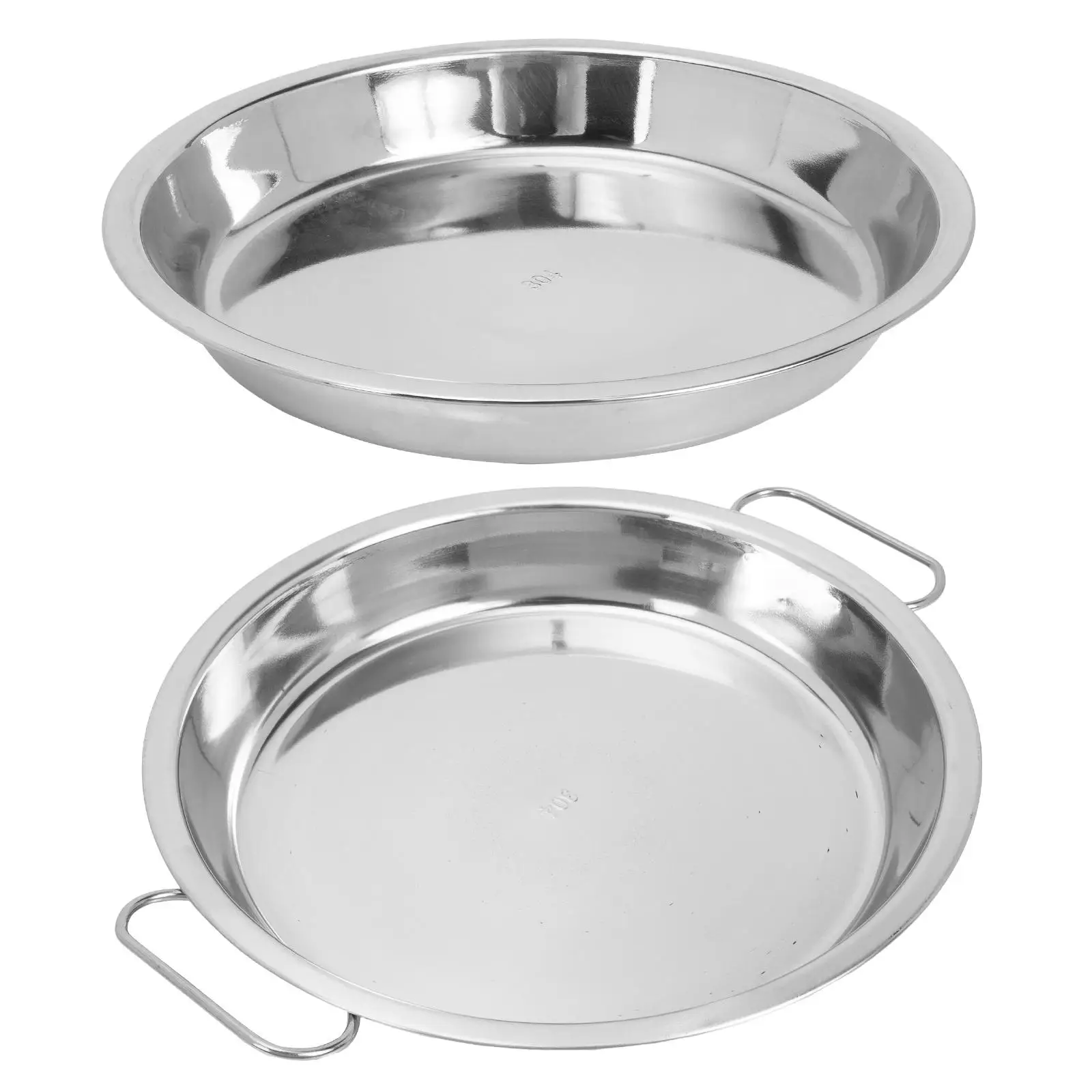 

2Pcs StainlessSteel Plates Steamed Food Tray HeatResistant Round Plates for Food Storage Travel Accessories