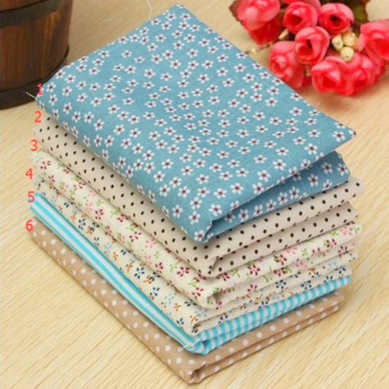 

Fabric Patchwork Flower Quilting Sewing 25*25cm 50*50cm 6Pcs Cloth Cotton DIY Floral Square 6x Craft Set Tissue