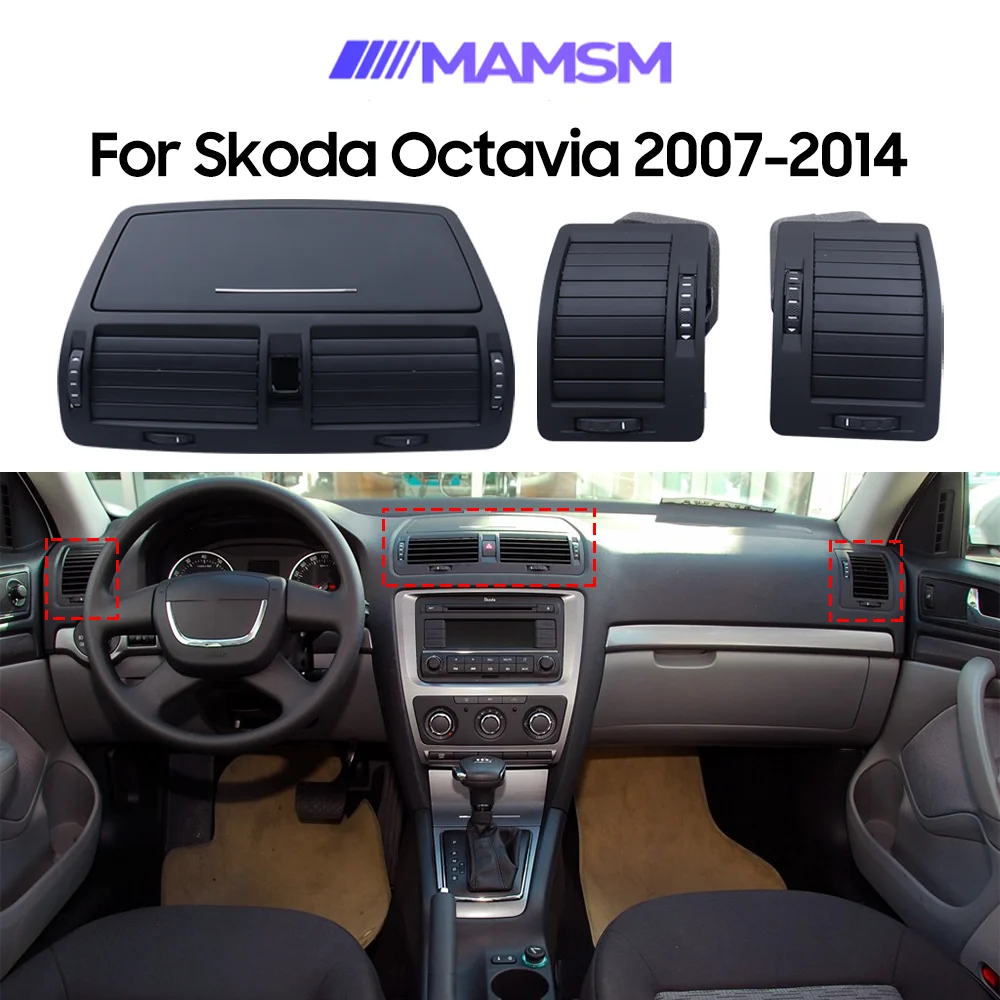 

Аксессуары для автомобилей: Решетка воздуховода кондиционера, рамка панели кондиционера для Skoda Octavia 2007-2014 (передняя и задняя панели)