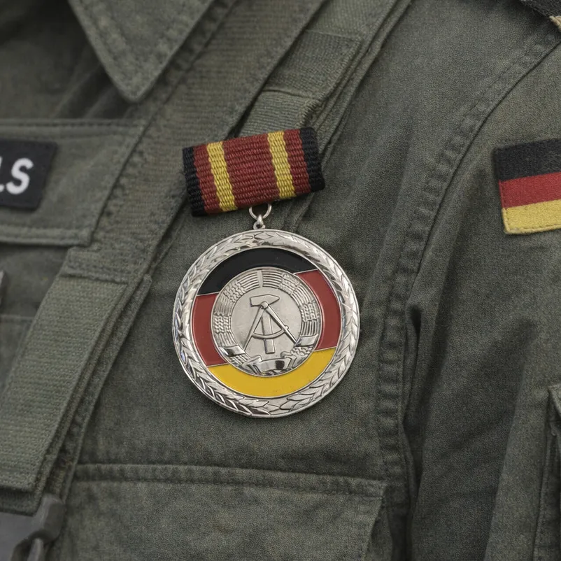 East German Democratic National Honor Medal Metal Brooch Pin Collectible