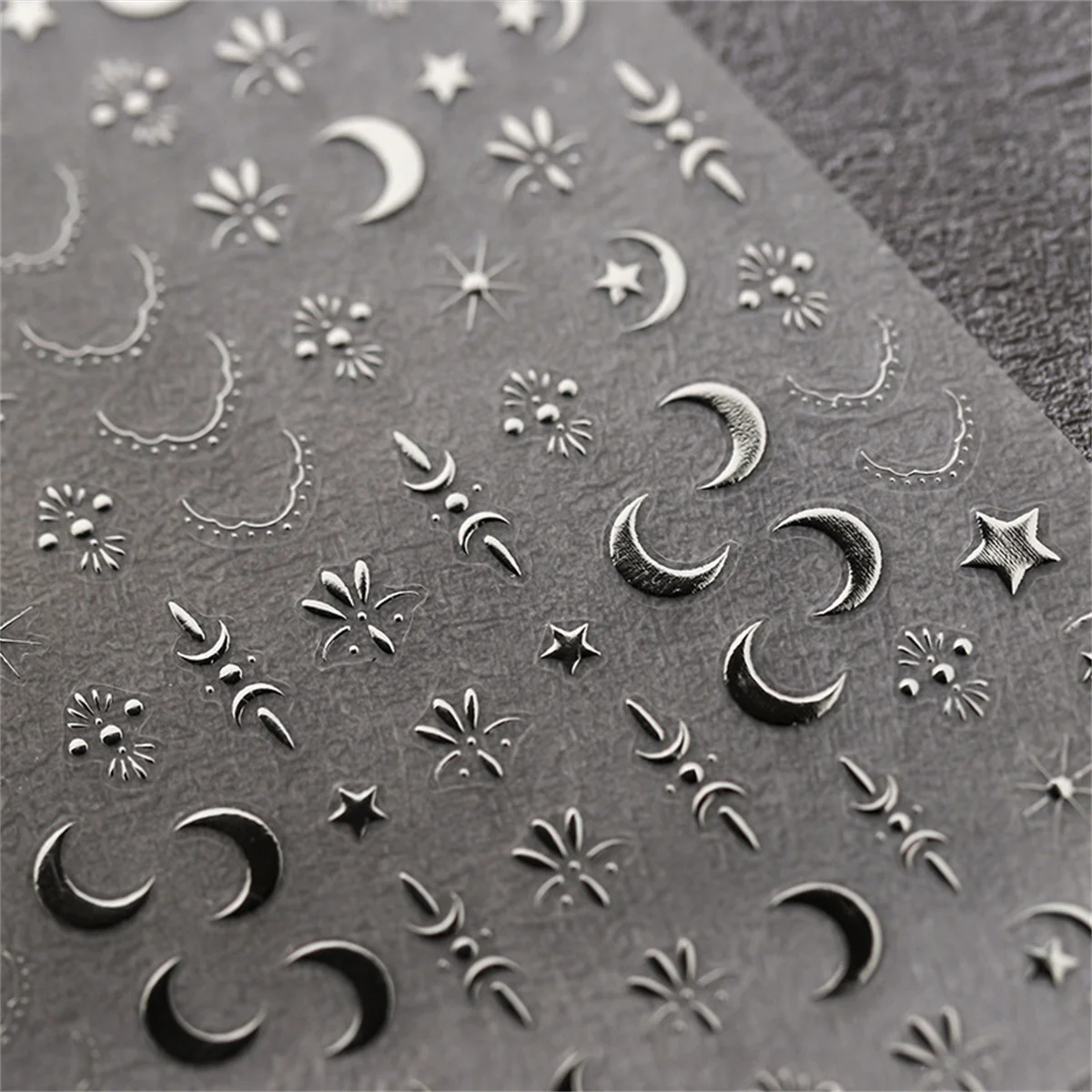 1pcs Luxury Star Moon Nail Art Stickers Gold Silver 5D Self Adhesive Nail Art Decorations Stickers Hot Stamping Manicure Decals