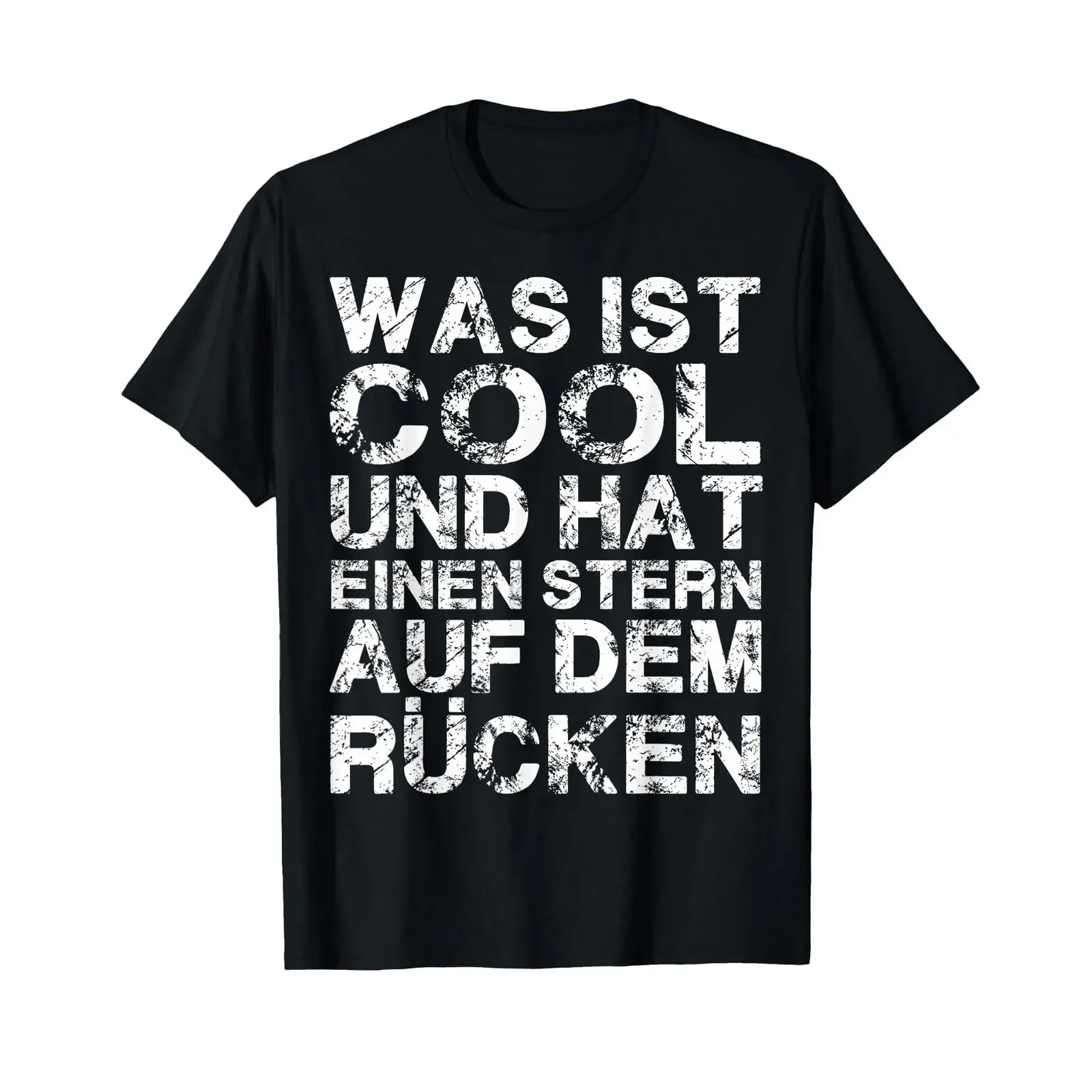 Was ist cool und hat einen Stern auf dem Rücken Funny T Shirt vintage Washed Slightly Versatile streetwear Stretched fashion