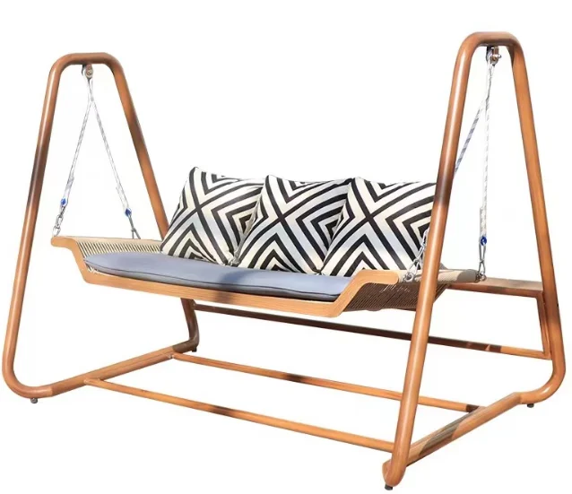 Modern Outdoor Patio Swing Hanging Chair Double Rattan Waterproof Garden Furniture for Leisure or Hotel Use
