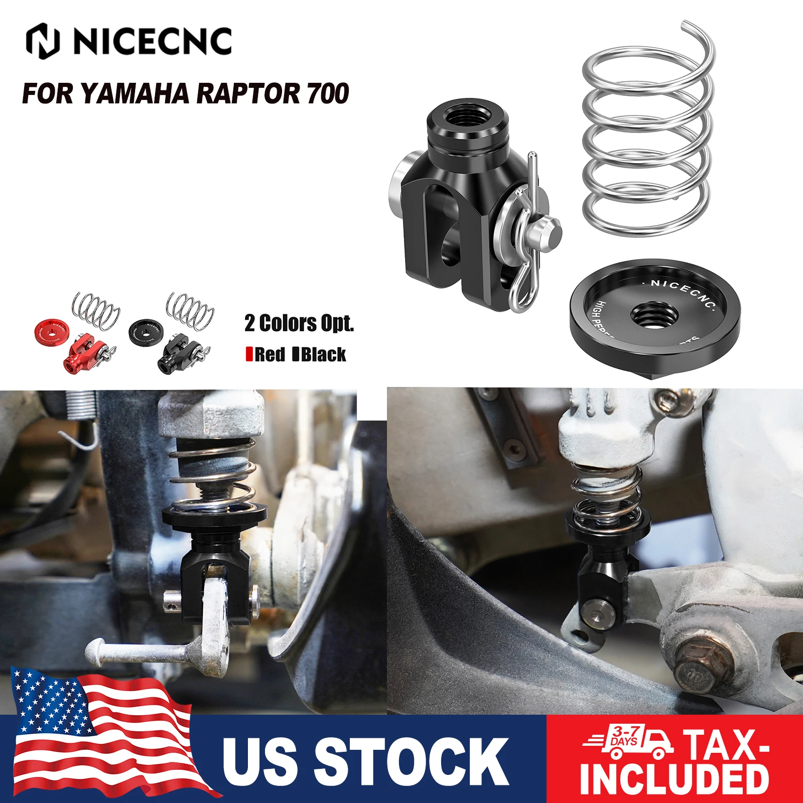 

Комплект возвратной пружины заднего тормоза NiceCNC Raptor 700 ATV для Yamaha Raptor 700 2006-2023 Raptor 700R 2013-2023, обработанный алюминием с ЧПУ