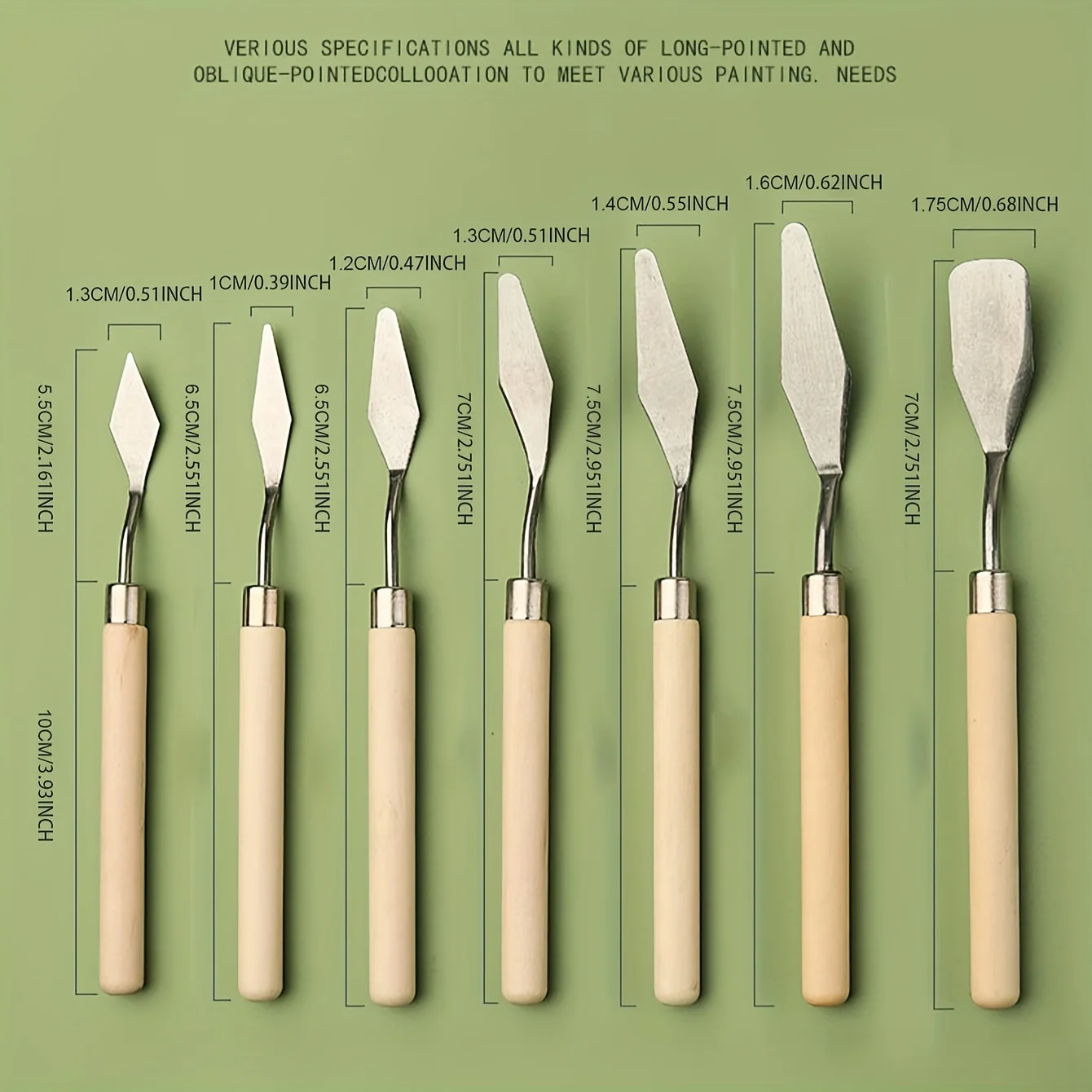7pcs oil painting scraper, oil painting specific round head scraper, oil painting stick, paint knife color adjustment, art knife