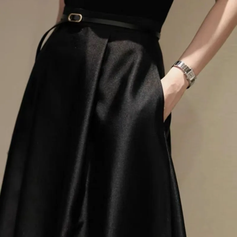 Women Autumn Winter New Skirt Black Skirt Umbrella Skirt