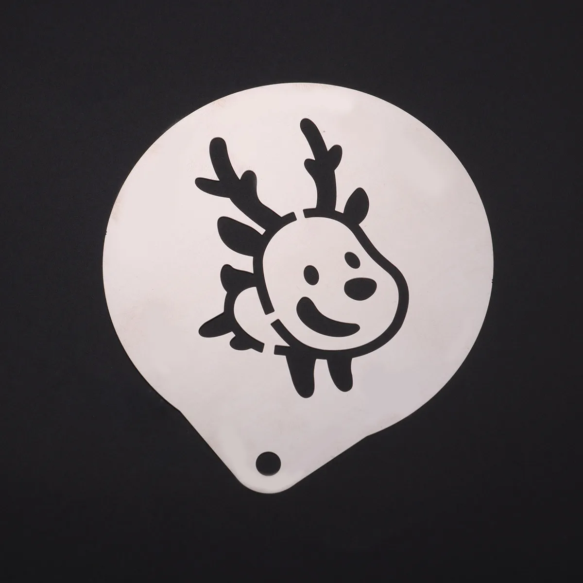 Stainless Steel Christmas Coffee Stencil Coffee Decorating Stencil Hollow Deer Template for Latte Cappuccino Cake Cupcake Cookie