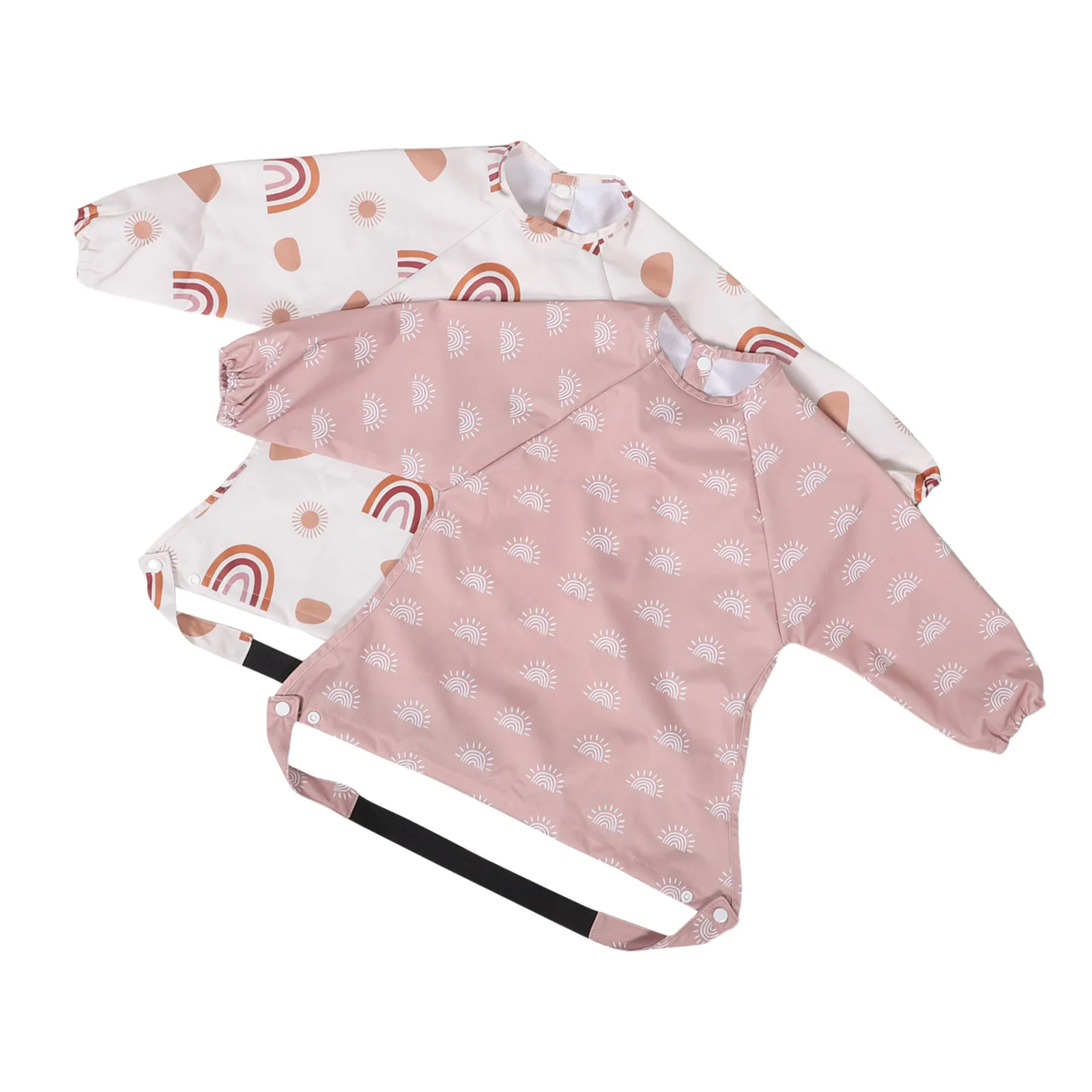 

2Pcs Baby Waterproof Aprons Long Sleeve Full Coverage Children's Bibs Feeding Smock Toddler Eating Protective Wear