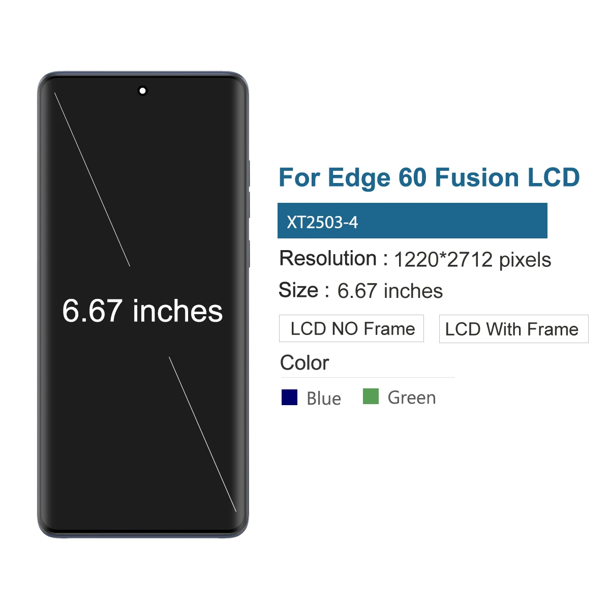    Für Motorola Edge 60 Fusion Display XT2503-4 LCD Touchscreen 6,67'' Digitizer Ersatz mit Rahmen