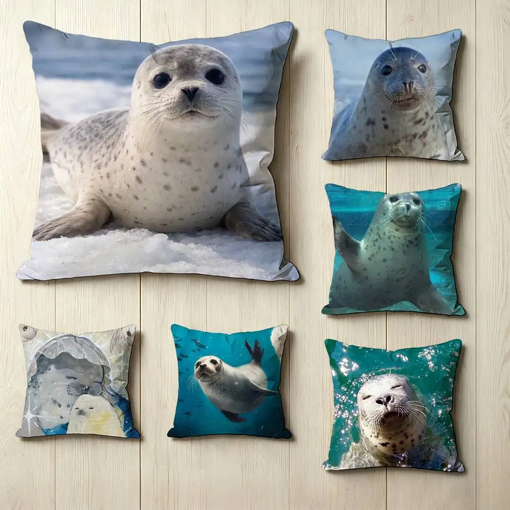 Harbor S-Seal  Pillow Case Square Double-Sided Sofa Cushion Cover Bedroom Bedside Pillow