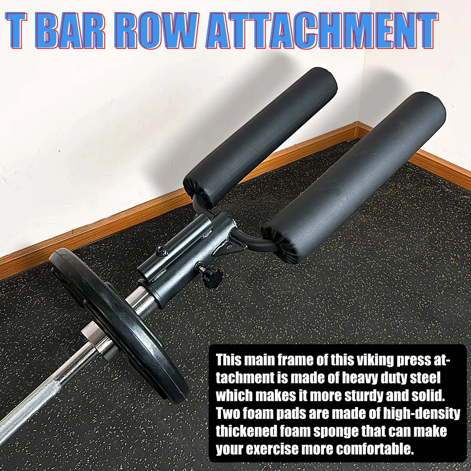 Home Gym Shoulder Press Bar For 25/50mm (1/2 Inches) Barbell Rod T-bar Row Back Attachment Weightlifting Deadlift Squat Handle