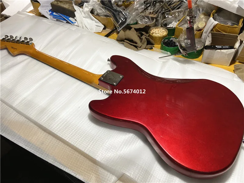 High quality heritage classic jazz vibrato electric guitar metal red rose wood fingerboard, customizable free shipping