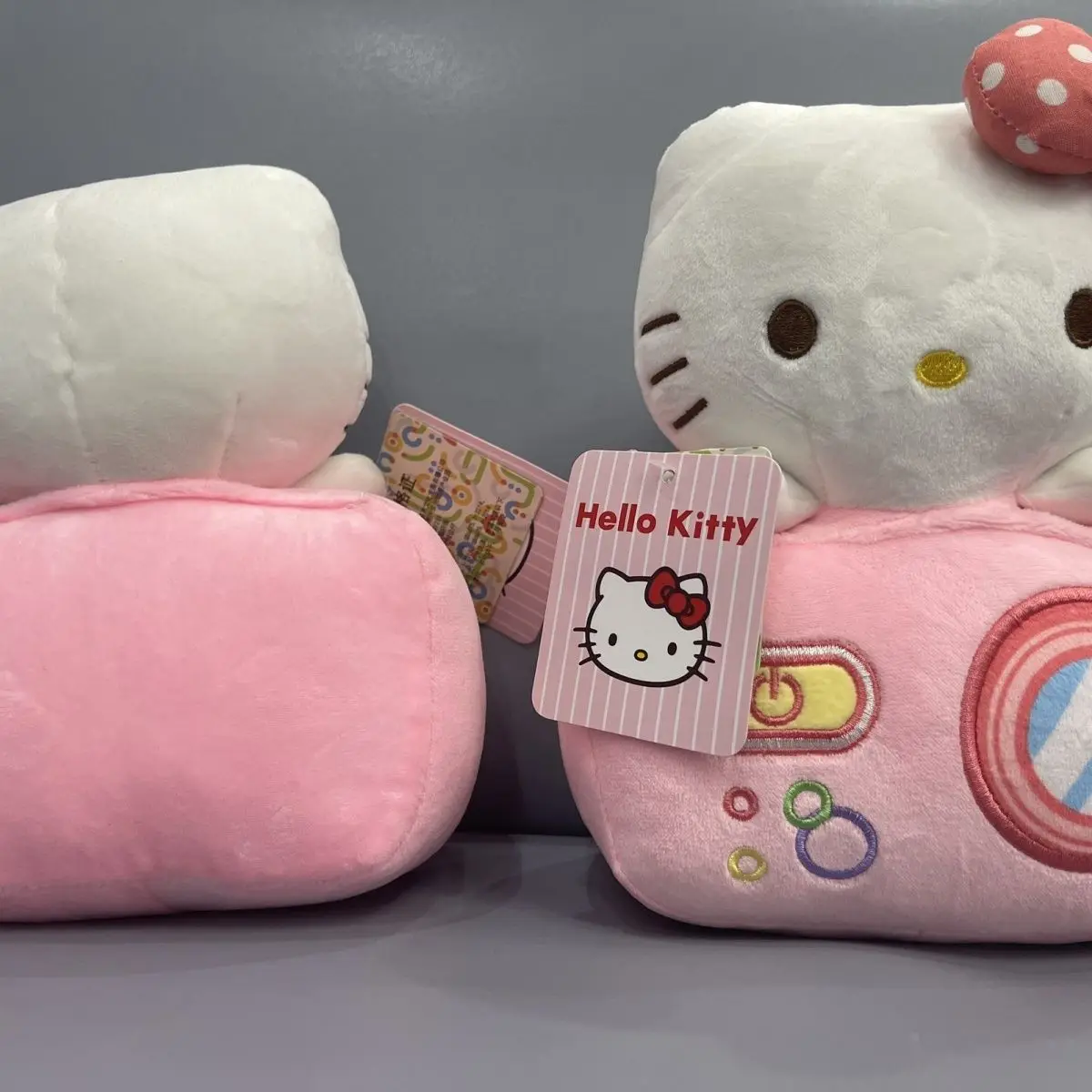 Boneca de Pelúcia Sanrio Hello Kitty, Pelúcia Kawaii, Máquina de Bolhas, Gira, Fêmea, Boneca, Cama, Gato, Presente