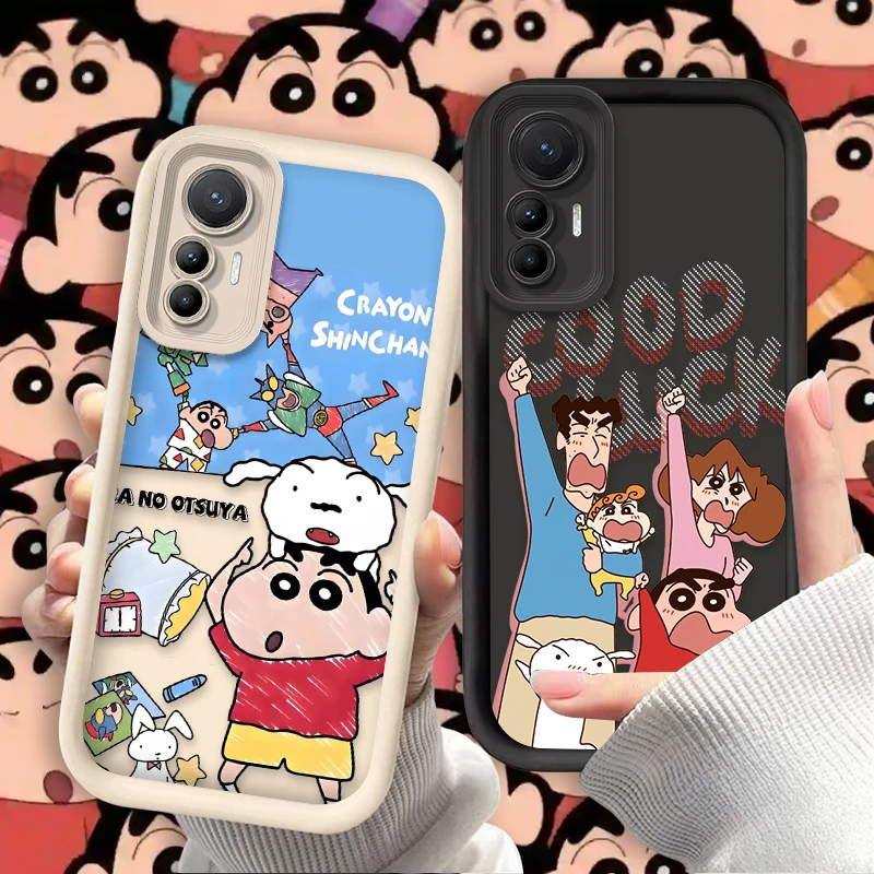 Cute Crayon Shin-chan GOOD LUCK Case For Xiaomi Mi 17 Pro Max 15 Ultra 14 13 12 12X 12S 11 Lite 5G NE 15T 14T 13T 12T 11T Pro