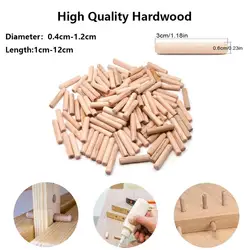 50pc Multiple Size Woodworking Doweling Jig Kit Round Grooved Fluted Wooden Plug Wood Dowel Pins Rod Drilling Guide Locator Tool