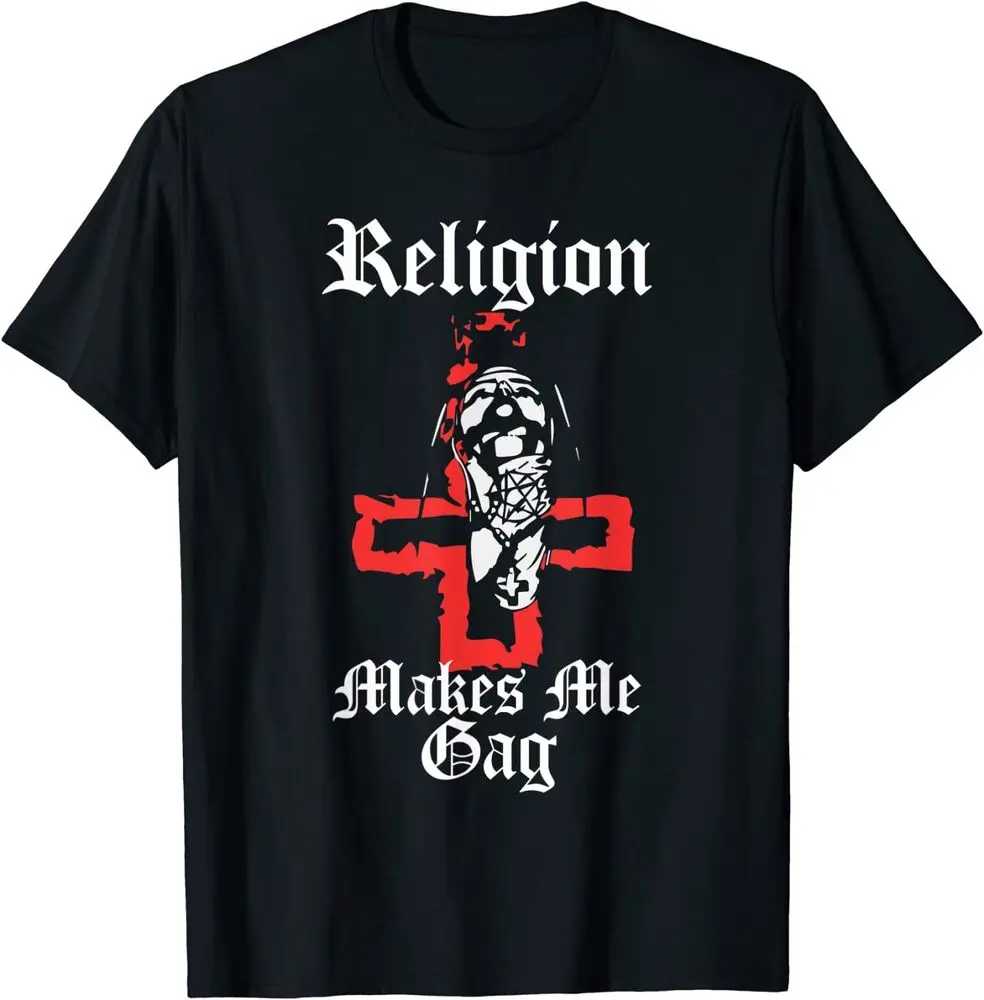 Religion Makes Me Gag Occult T-Shirt For Men Clothing Women Short Sleeve Tees Vintage High Quality 100%Cotton