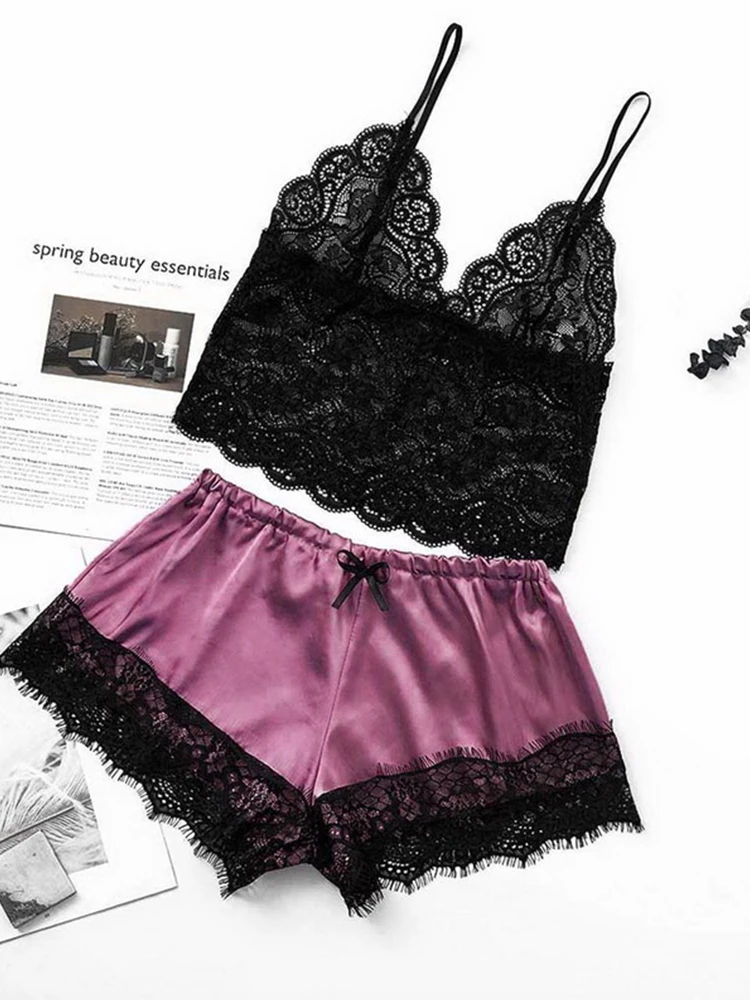 2023Women Sexy Bra Set Ladies Sexy Lace Comfortable Polyester Sleepwear Underwear Tops Briefs Sets  sexy women underwear bra set