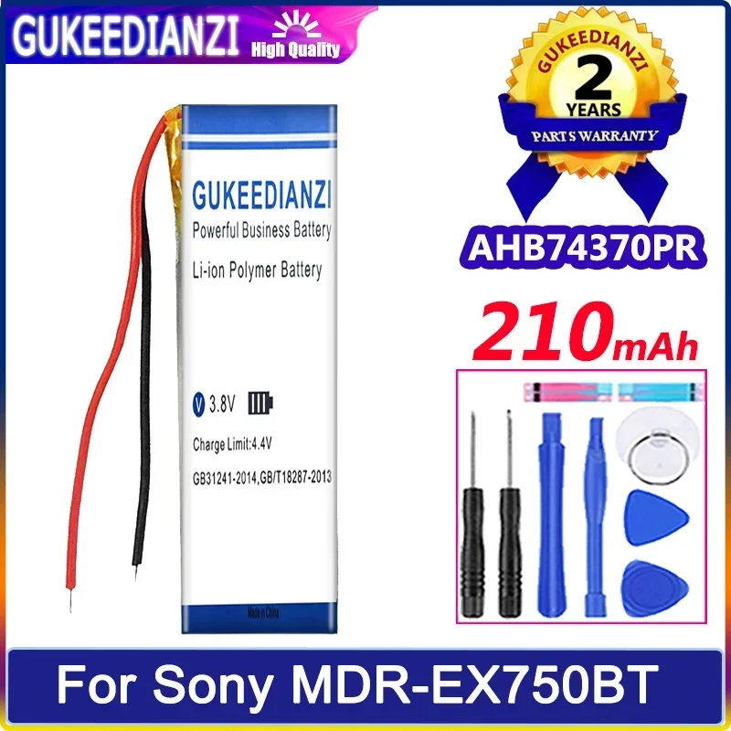 GUKEEDIANZI Battery AHB74370PR 210mAh For Sony MDR-EX750BT WI-C600N Accumulator 2-wire Batteries