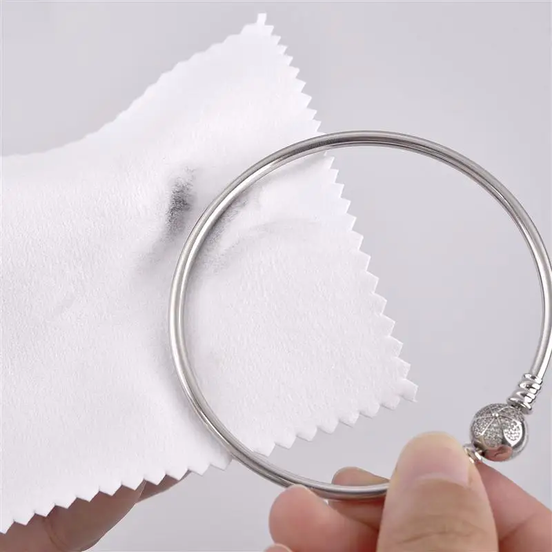 10Pcs/lot Multi Size Silver Polishing Cloth Jewelry Cleaning Anti Tarnish Reusable Soft Wiping Cloth Keep Jewelry Shining Tools