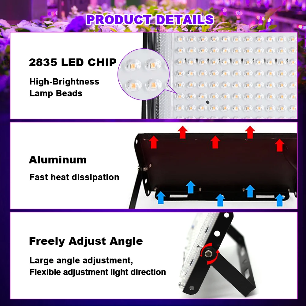 Full Spectrum LED Grow Light PhytoLamp For Plants Tent Flower Seeding USB 5V Switch Dimming Range Lamp Floodlight Grow Phyto Box