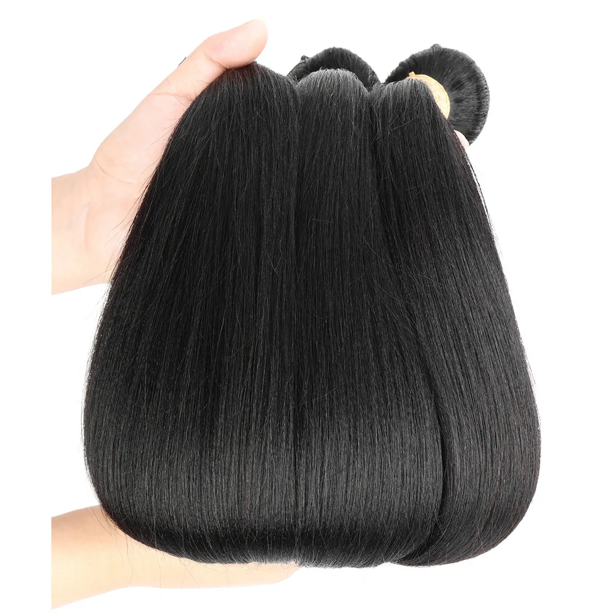 12A ياكي شعر طبيعي مفرود 3 حزم 100% غير المجهزة شعر بشري لعذراء نسج ملحقات للنساء اللون الأسود الطبيعي