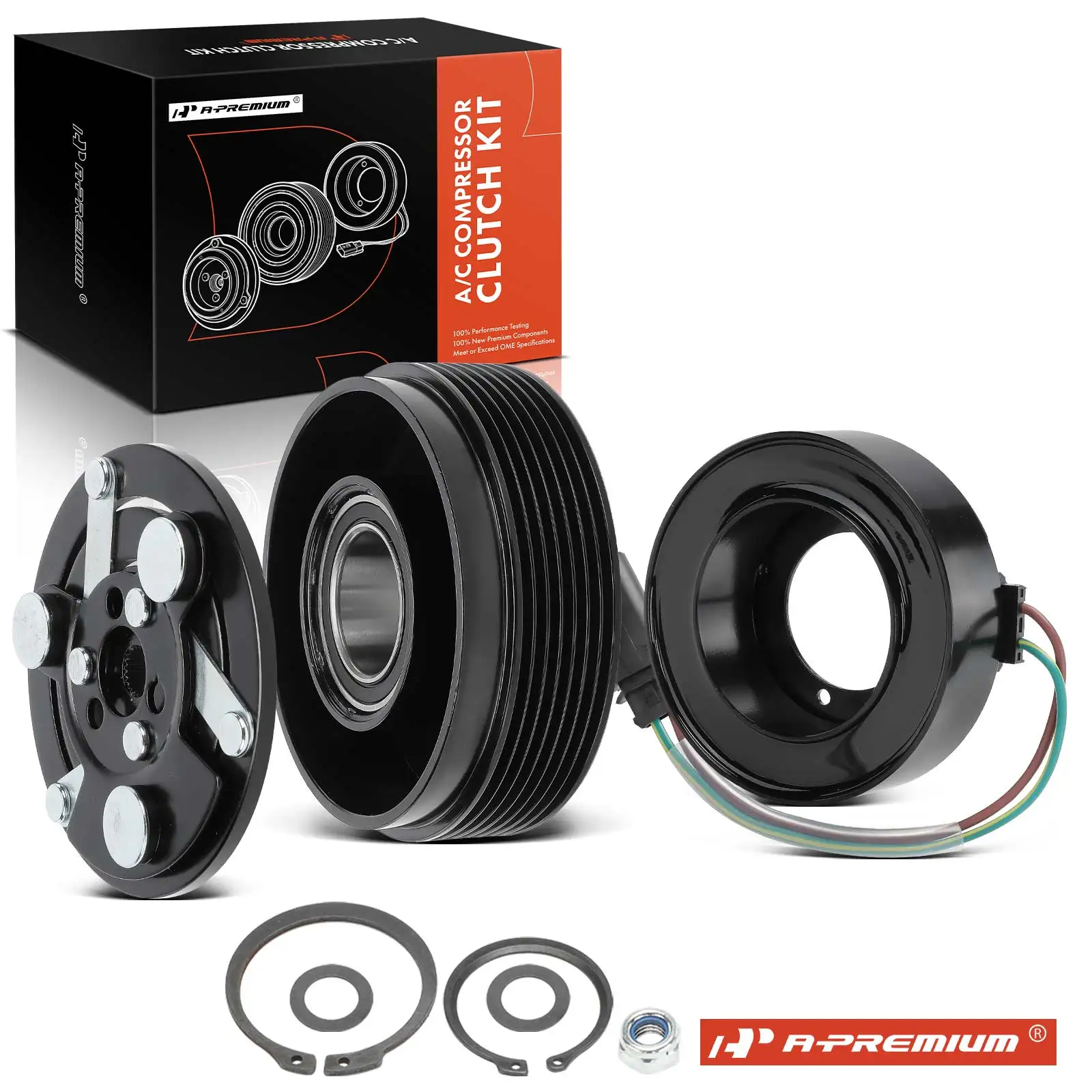 A-Premium AC Compressor Clutch Kit for Volkswagen Jetta 1999-2002 Golf 1999-2001 Audi TT TT Quattro 2000-2001