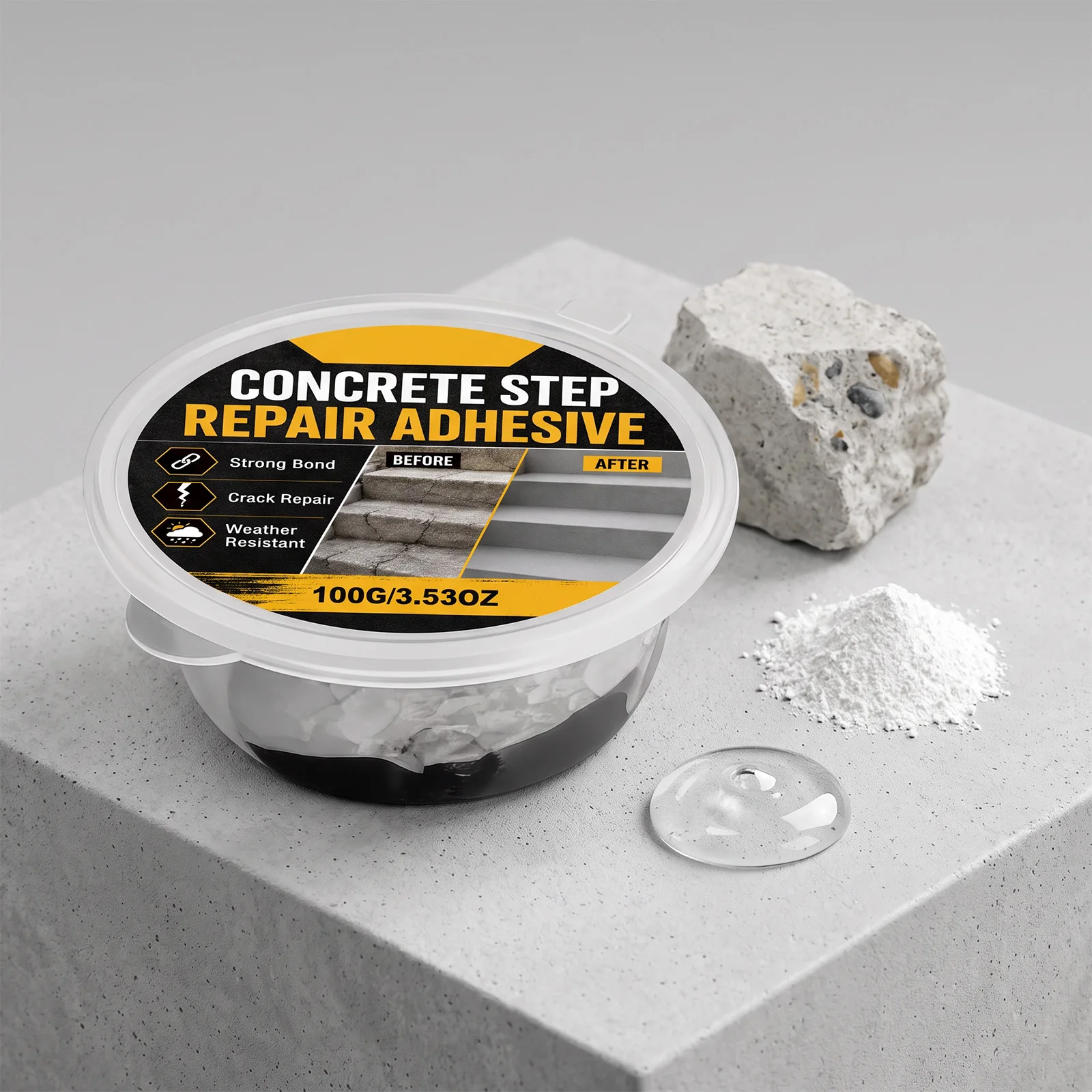 Concrete Step Repair AB Epoxy Adhesive Waterproof Crack Filler for Stairs Walkways Driveways