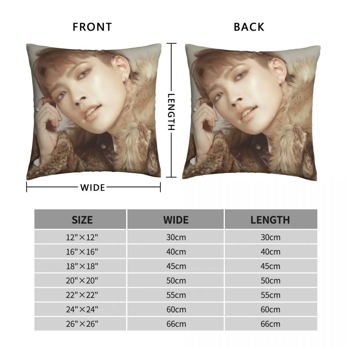 Ateez Hongjoong Square Pillowcase Polyester Linen Velvet Creative Zip Decor Throw Pillow Case Room Cushion Case 18