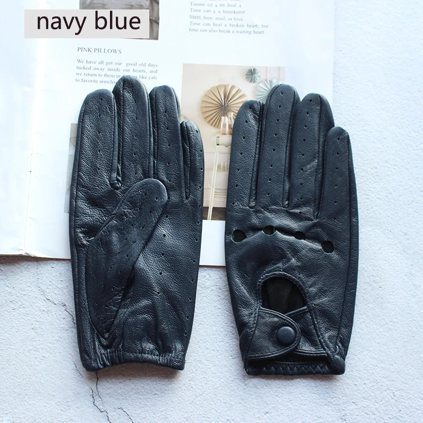 Women's Single-Layer Unlined Thin Driving Leather Gloves Hollow Style Outdoor Cycling Driver Gloves Free Shipping