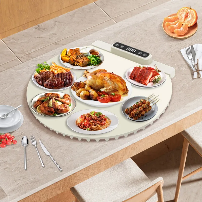 Electric Warming Tray,Household Flexible Silicone Heating Plate,Silicone Warm Vegetable Mat,Warming Board,5-Speed Temperature