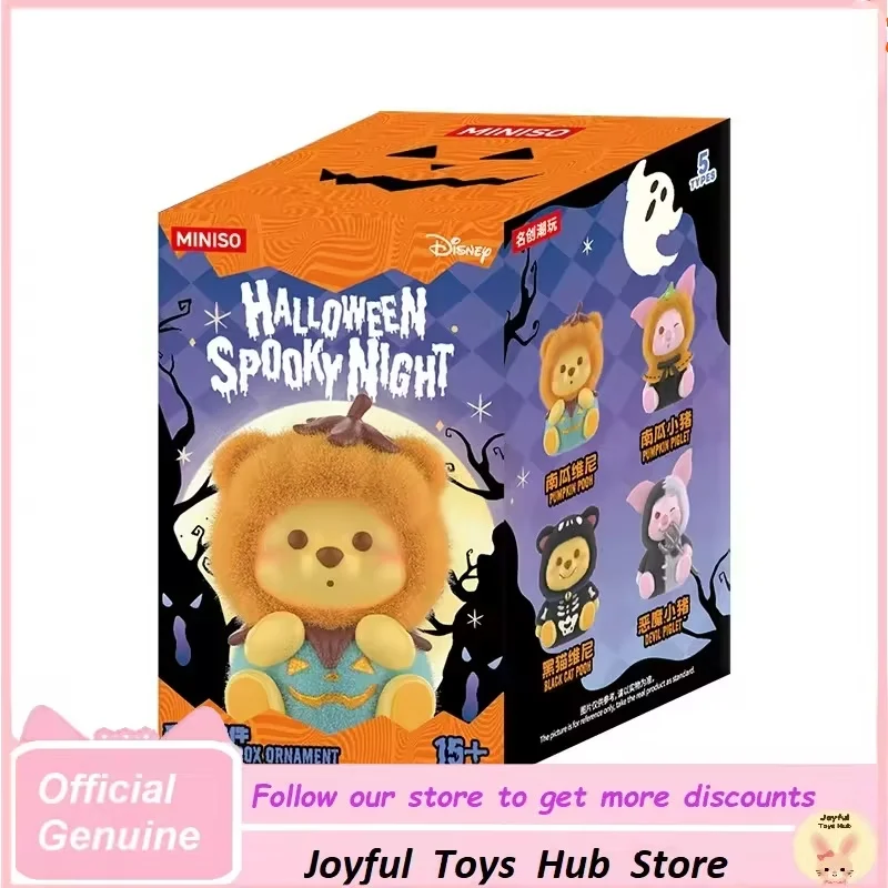 

New Disney Winnie The Pooh Halloween Spooky Night Series Blind Box Doll Pumpkin Halloween Collection Model Mystery Box Toys Gift