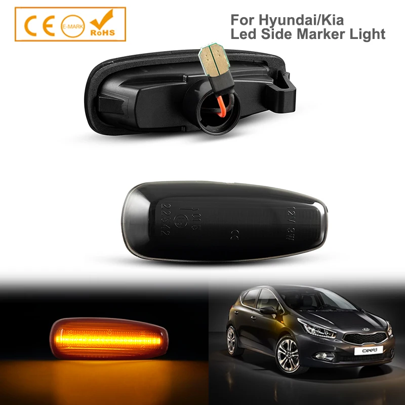 

LED Dynamic Turn Signal Light Side Marker Blinker Lamp For Hyundai i30 2007 2008 2009 2010-2012 Elantra Touring Kia Ceed Rio 3