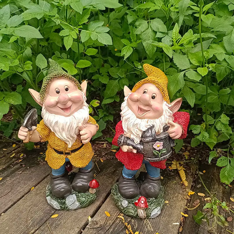 

Retro Cartoon Elf Dwarfs Resin Ornaments Outdoor Garden Courtyard Villa Sculpture Crafts Layout Landscape Figurines Decoration