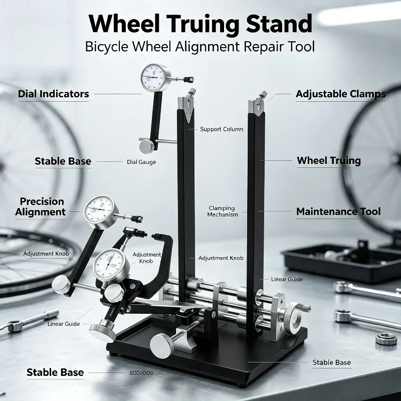 Bicycle Wheel Truing Tool Spoke Hub Rim Building Wheel Set Lateral Deviation Correction Maintenance Repair Tool