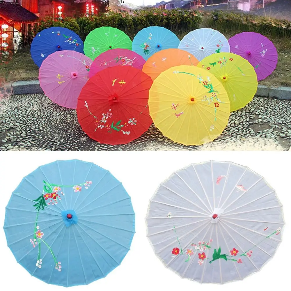 Silk Chinese Art Umbrella Vintage Chinese Traditional Oil Paper Umbrella 56/82cm Portable Folding Dance Umbrellas Photography