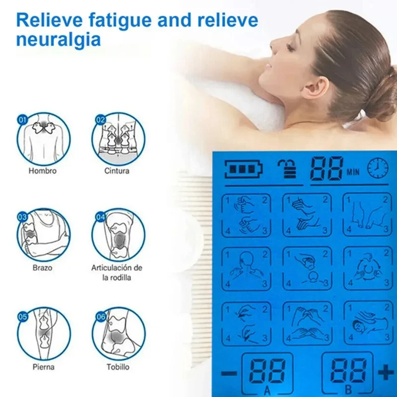 36-Mode Tens Muscle Stimulator EMS Acupuncture Body Massage Digital Electric Therapy Slimming Machine Electrostimulator