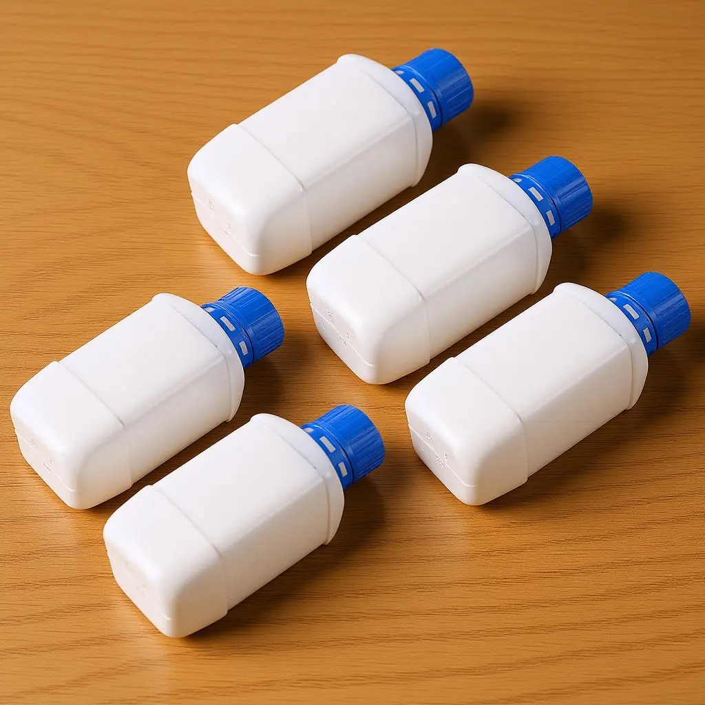 

5Pcs Wide Mouth Square Bottle Reagent Plastic Container with Tight Seal Caps for Laboratory School Medical Home Use