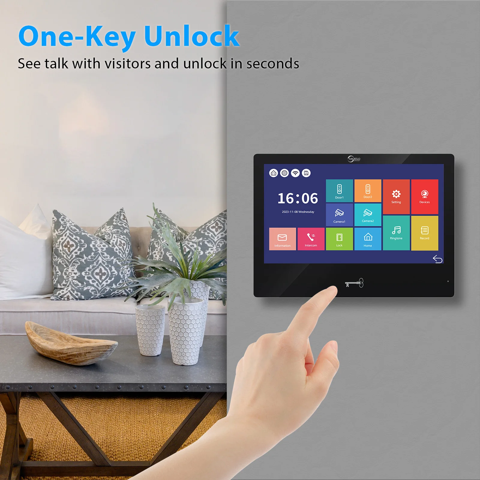 1080p 10 Inch Video Intercom System For Home Wireless WiFi fast connection Tuya Smart Life Video Door Phone with Doorbell Camera