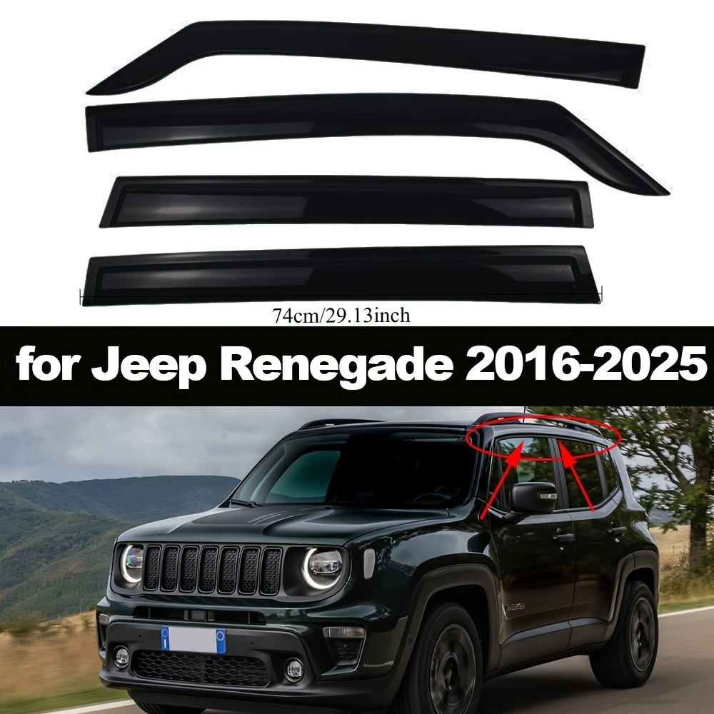 

Модернизированные дефлекторы окон для Jeep Renegade 2016-2025: защита от дождя и солнца
