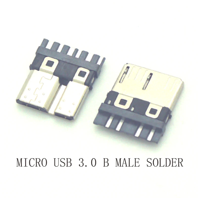 10pcs/lot Micro USB 3.0 Male Connector B Type HI speed Data Transmmission 10Pin Soldering USB Jack