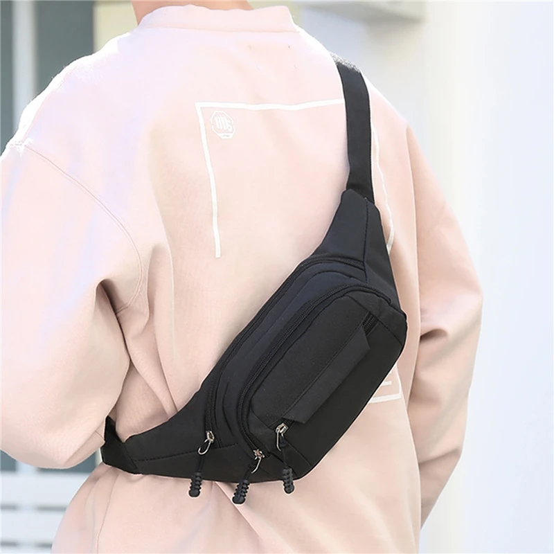 Women Men Waist Bag Chest Pack Waterproof Outdoor Sports Bag Oxford Pouch Korean-style Fanny Pouch Crossbody Banana Bag