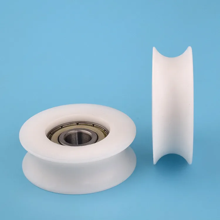 6201 bearing pulley with groove U groove concave wheel r8 walking track 16mm optical axis guide wheel nylon roller 12 x54 x18 - view 4