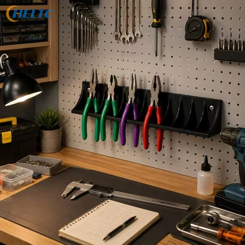 1 Set 8-Slot Wall-Mounted Pliers Organizer Tool Rack Hanger Heavy-duty Tool Rack And Screws For Workshop Small Parts Organizer