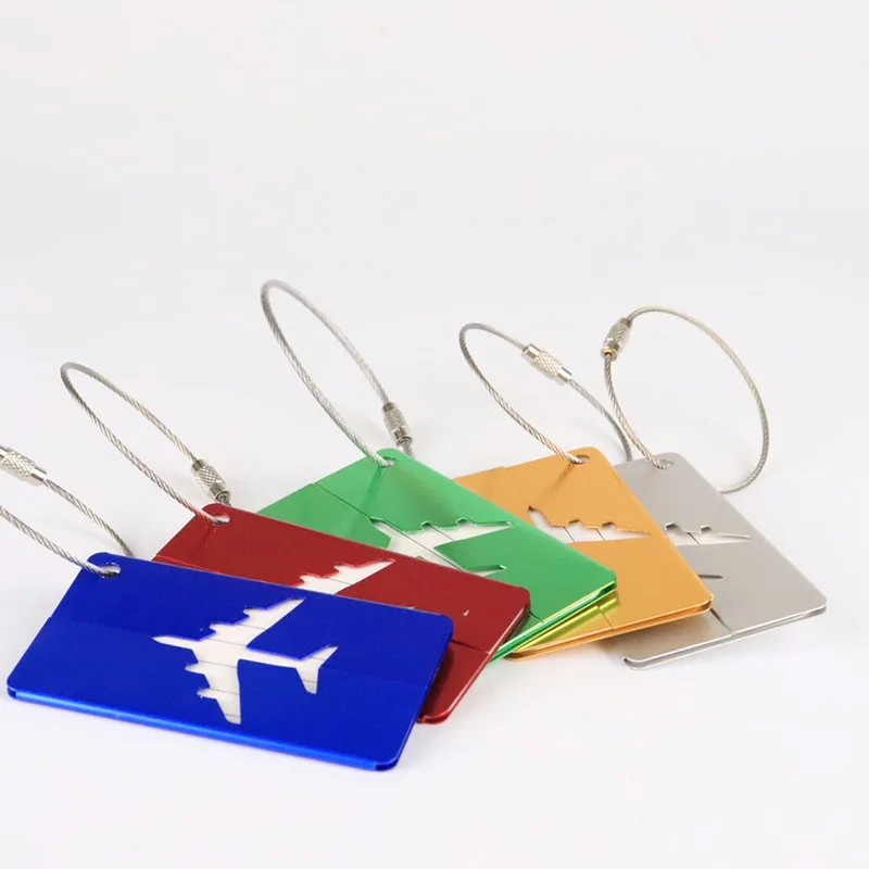 Hübscher fliegender Reisegepäckanhänger aus Metall mit Namenskarte, Flugzeugform, Halter aus Aluminiumlegierung, Gepäck-Boarding-Tag, tragbares Etikett – Detail 4