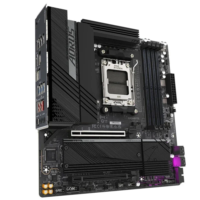 AMD RYZEN 5 7600X + GIGABYTE B650M AORUS ELITE AX Motherboard CPU Kit DDR5 Socket AM5 AMD R5 7600X+B650 Set Gamer Computer